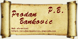 Prodan Banković vizit kartica